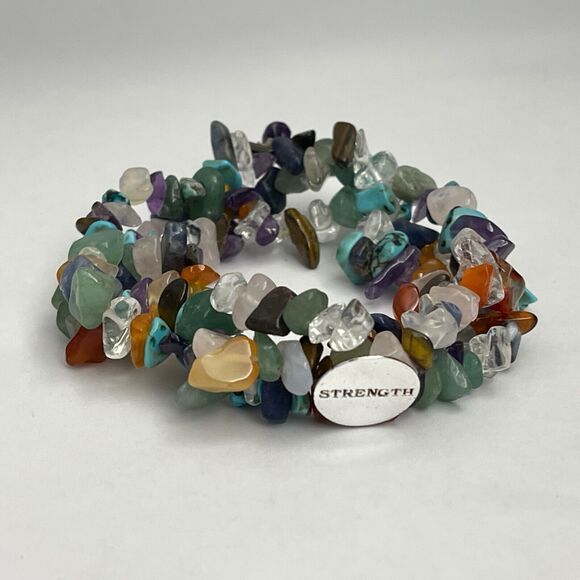 Multicolor Stones Strength Women's Fashion Stretch Bracelet NWT - Picture 1 of 3